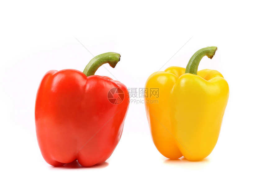 红胡椒和黄辣椒及尾巴图片