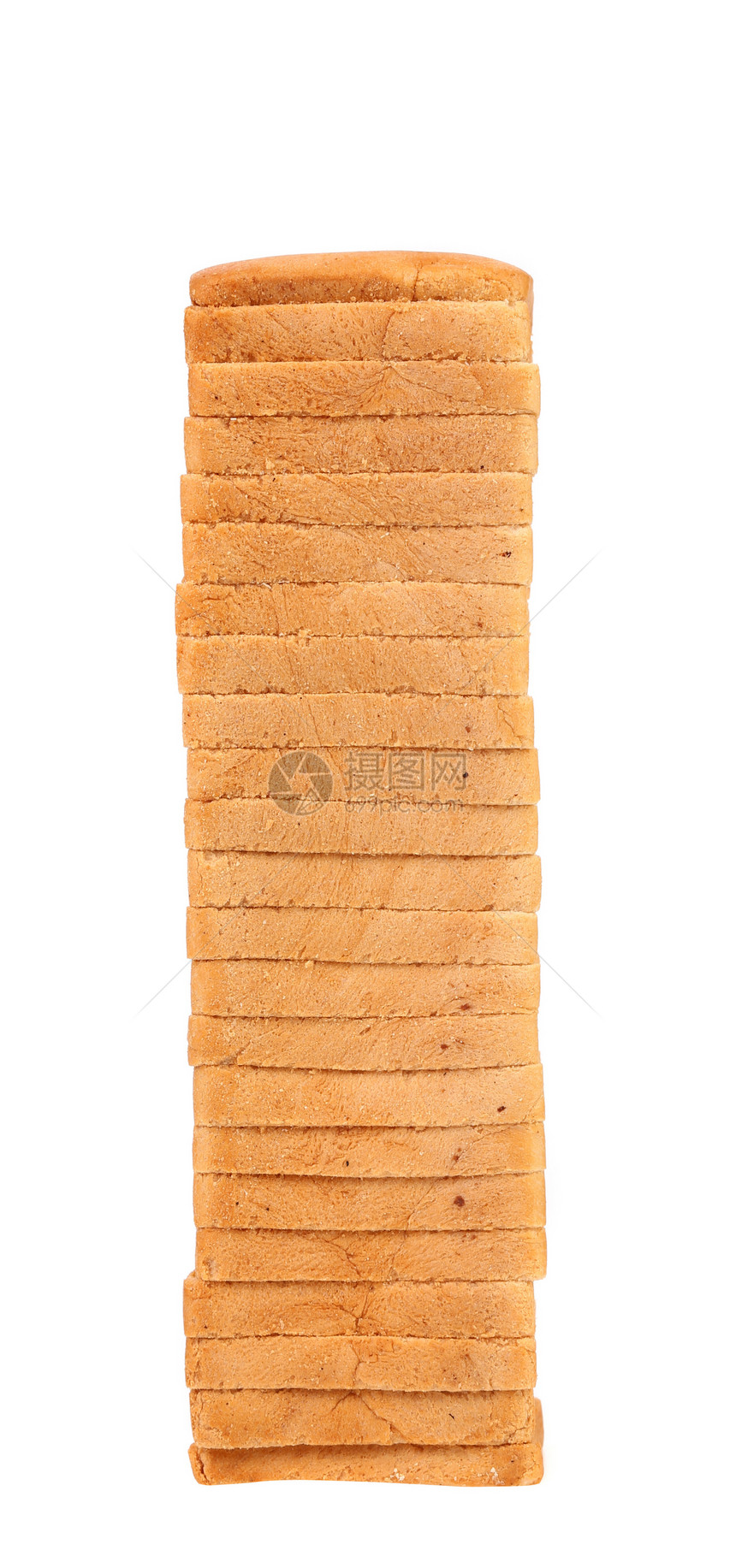 切片白面包堆叠工作室脆皮粮食棕色小麦白色早餐面包碳水面粉图片