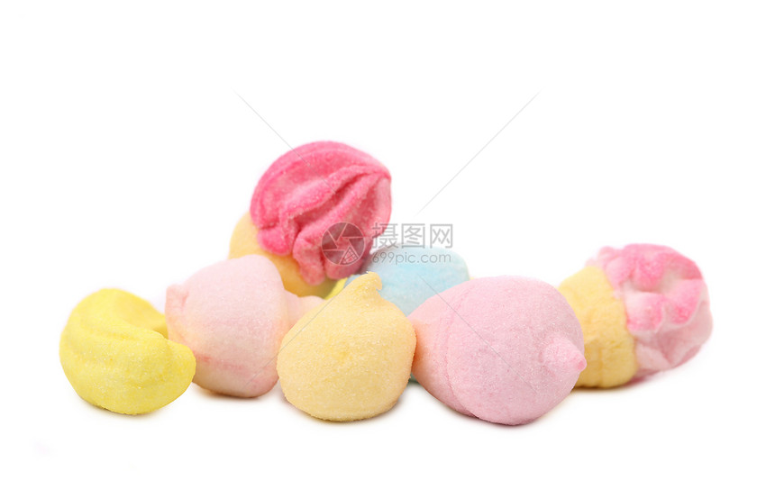 不同颜色的棉花糖甜点孩子团体糖果食物水果软糖黄色童年绿色图片