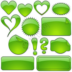 弯钩形状问号绿色玻璃形状设计图片