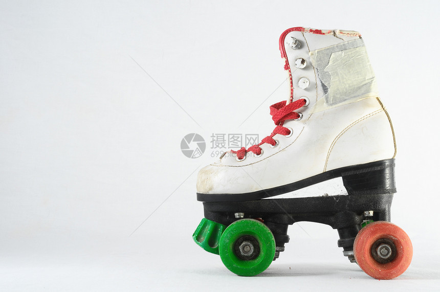 消耗的滚式滑板皮革乐趣蕾丝滑冰鞋带运动轮子孩子们靴子溜冰者图片