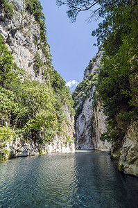 黄泉Aacheron泉水峡谷水晶树木溪流异国国家海岸支撑情调苍鹭小路背景