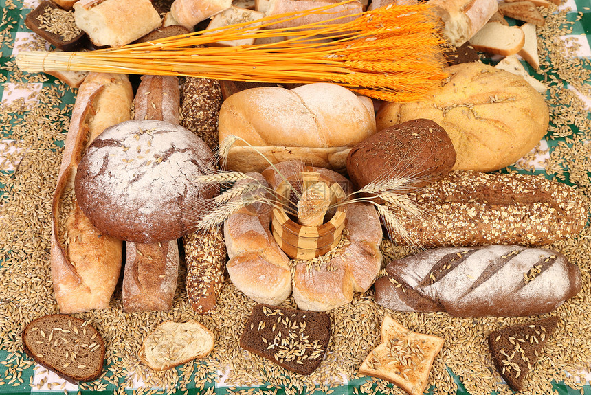 面包的成分 特写种子粮食食物工作室面包师纤维糕点美食面团面粉图片