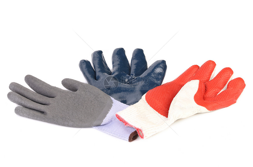三种不同颜色的防护手套图片