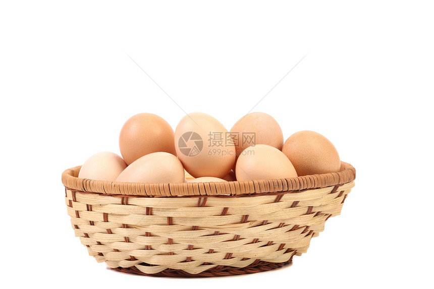 篮子里有棕色鸡蛋早餐稻草庆典食物生产柳条蛋壳脆弱性团体图片