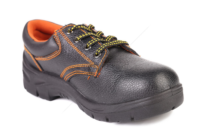 黑色男人的靴子很近跑步旅行鞋带旅游安全橡皮衣服细绳运动橙子图片