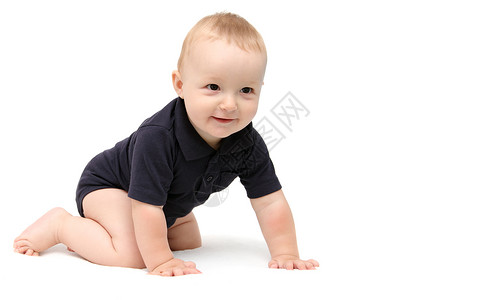 动话婴儿素材婴儿爬动四肢微笑白色快乐乐趣男性膝盖孩子男生喜悦背景