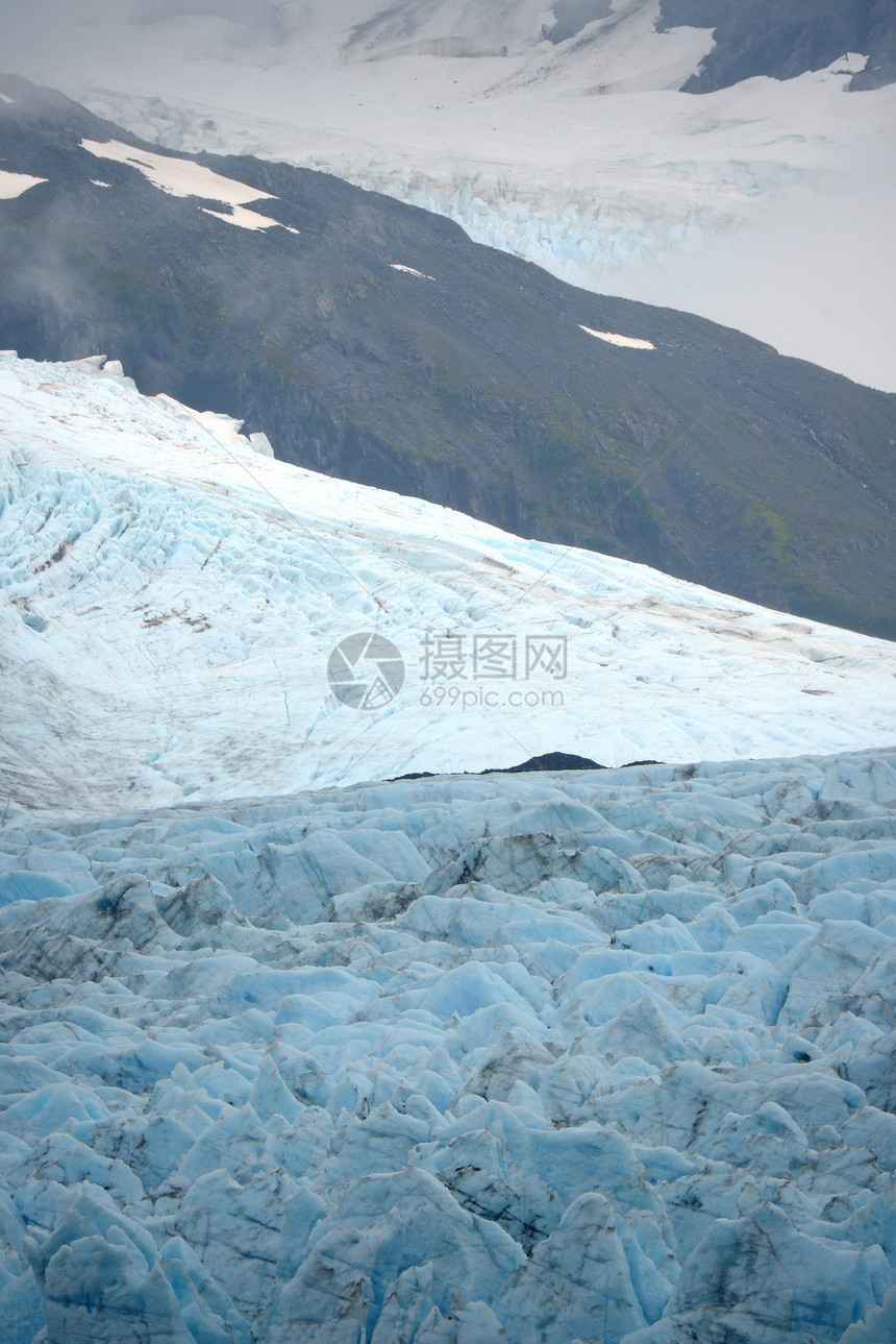 冰川阿拉斯卡白色蓝色海洋冰山冻结图片