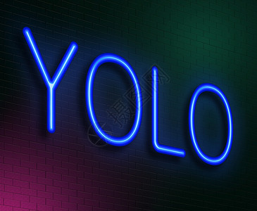 YOLO概念指示牌插图居住蓝色缩写俚语高清图片