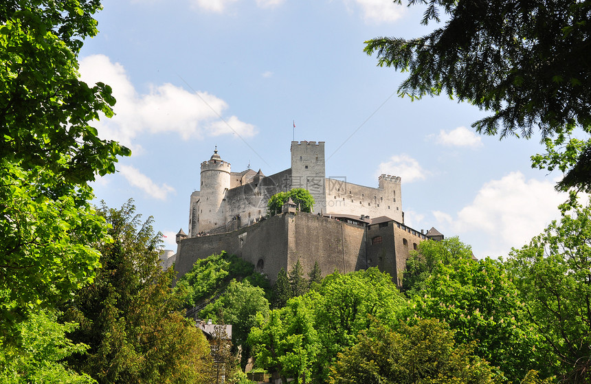 萨尔茨堡堡垒城市纪念碑旅游旅行建筑爬坡全景图片