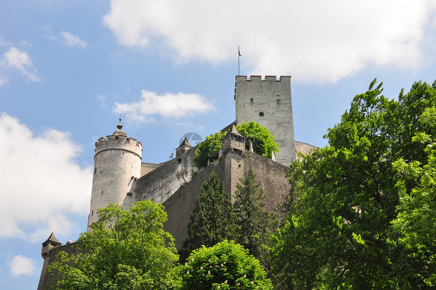 萨尔茨堡城市全景旅行堡垒旅游建筑爬坡纪念碑图片