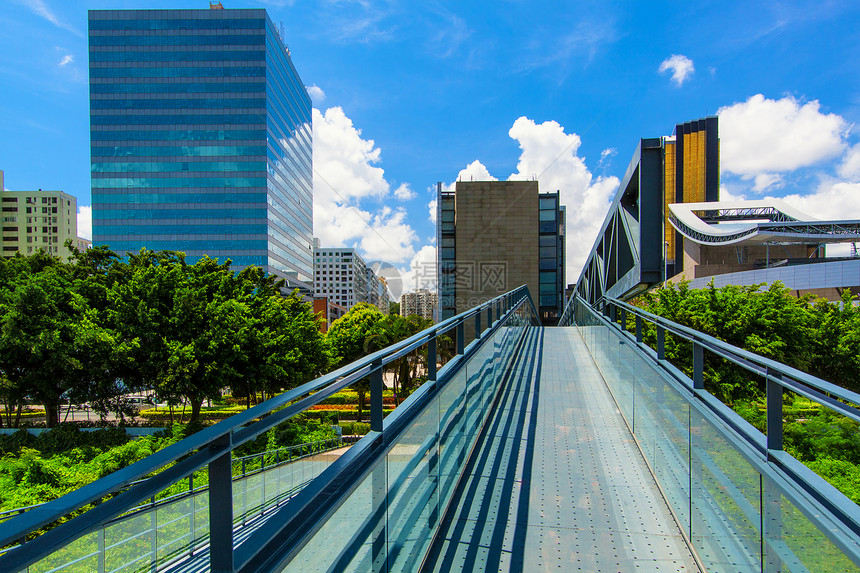 佩德斯山脚桥场景设计小路金融行人市中心反射天际摩天大楼建筑图片