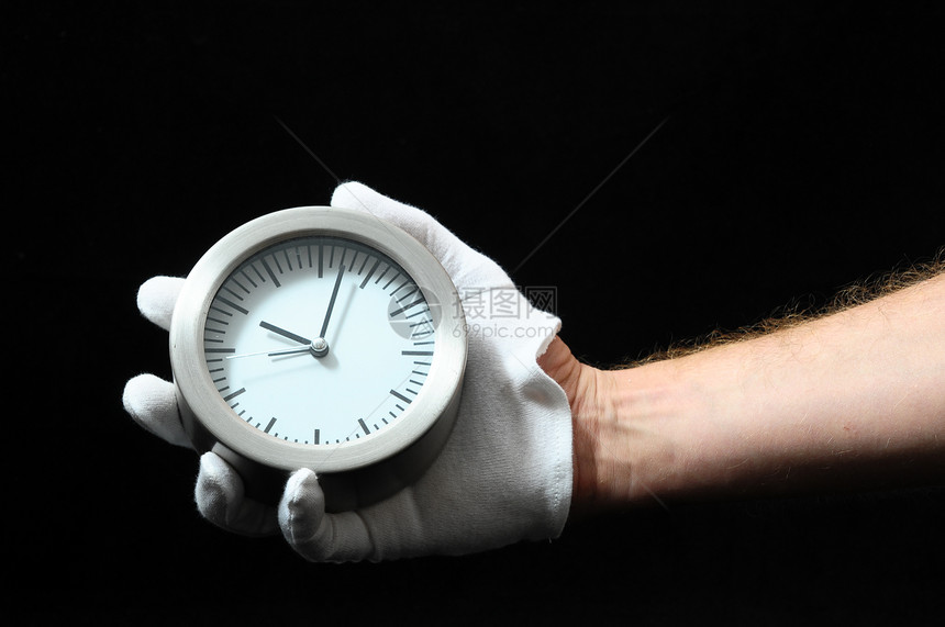 钟和手手臂手表男人黑色手腕唤醒商业倒数人士商务图片