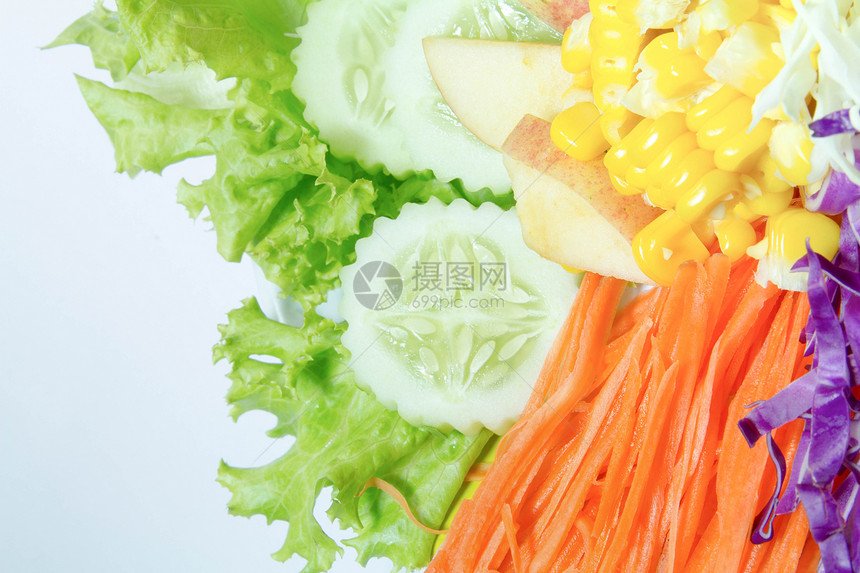 沙拉玉米绿色维生素香菜洋葱萝卜饮食营养小吃图片