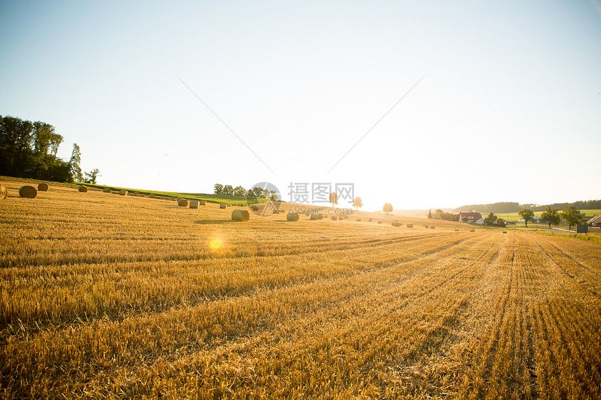 收获后的晚上天气季节国家天空稻草农村小麦生活场地农民图片
