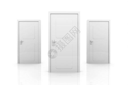 扇门入口门框出口锁定白色框架门把手背景图片