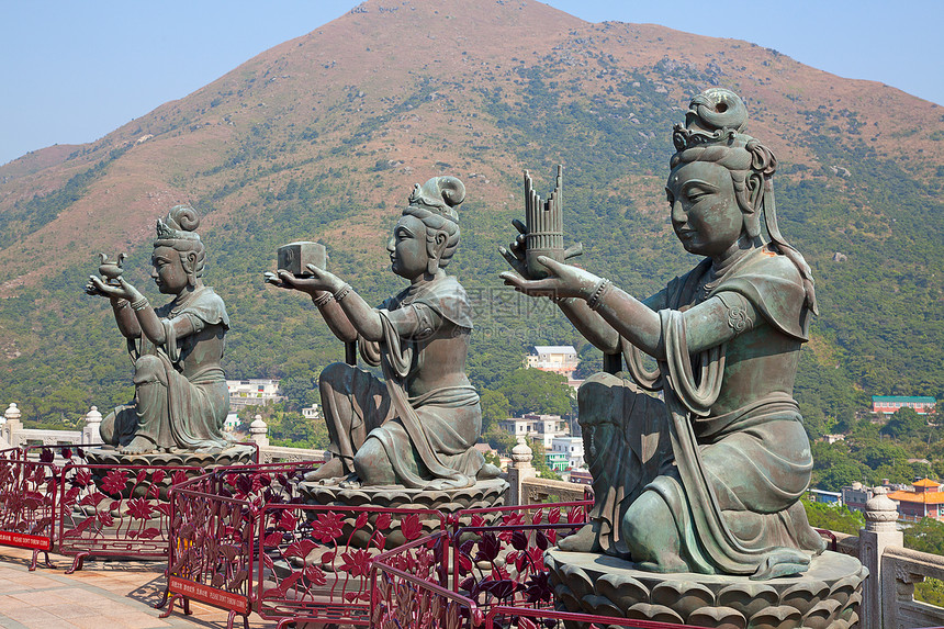 巨大佛多佛综合体崇拜青铜冥想寺庙平衡菩萨雕塑精神地标吸引力图片