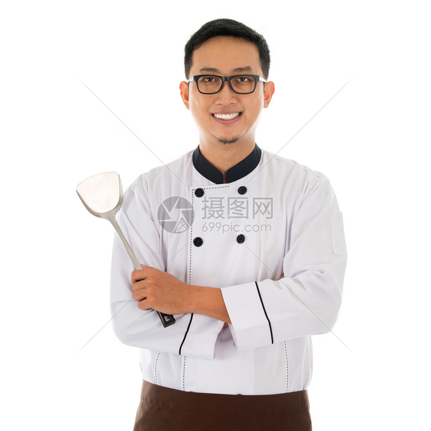 亚洲厨师的肖像图片