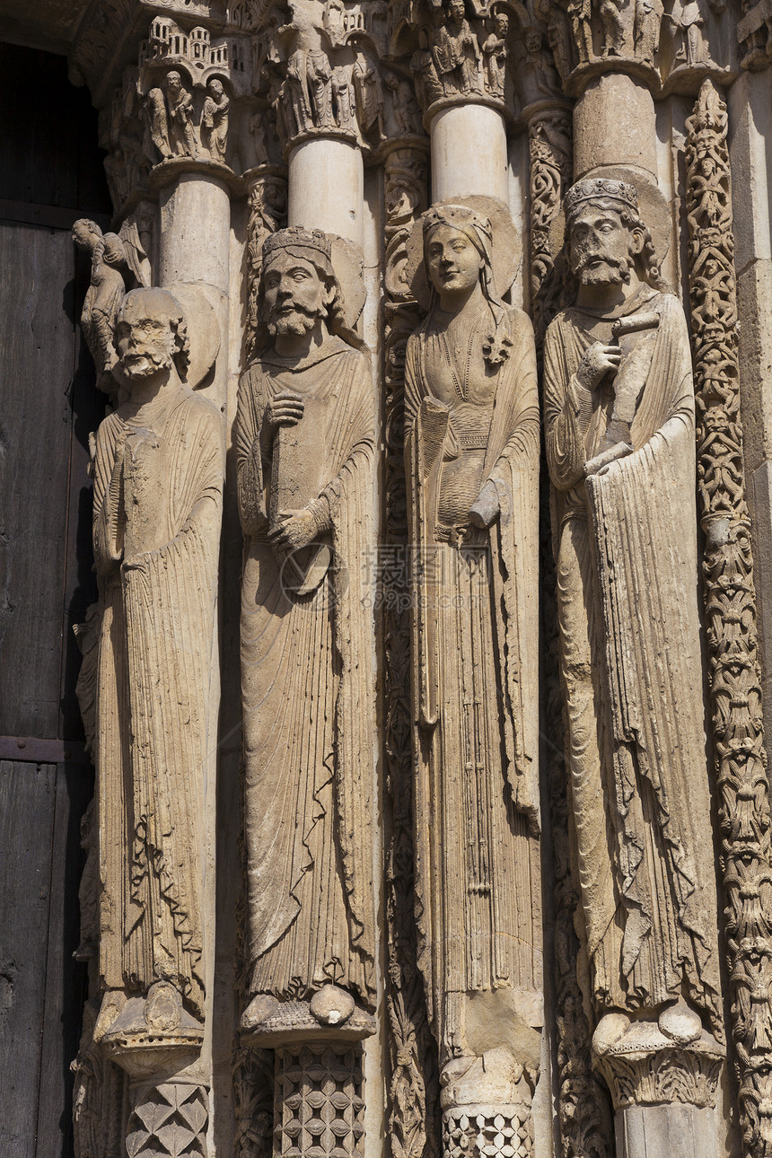 法国中心海图大教堂数字教会石头城市晴天建筑宗教装饰品建筑学雕塑图片