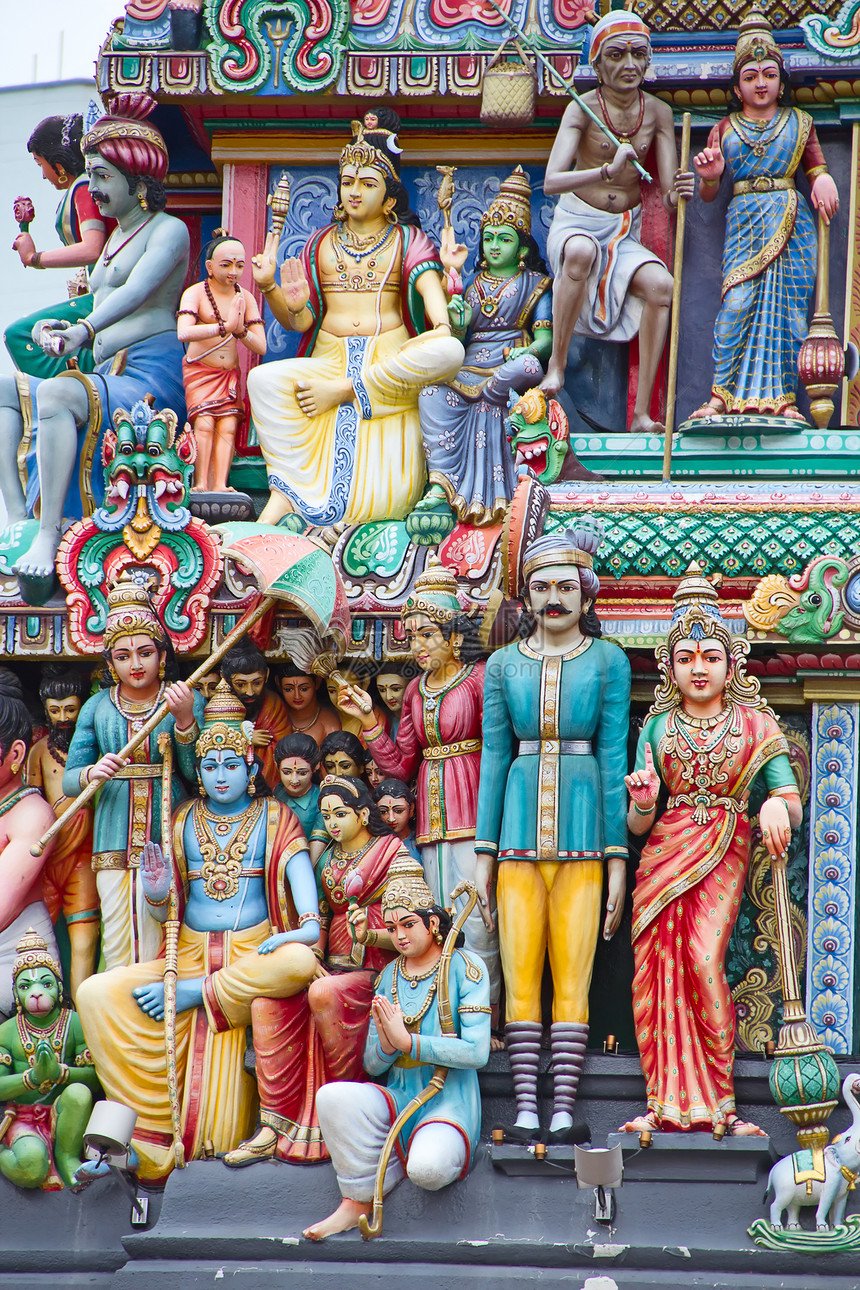 新加坡印度教寺庙雕刻旅游历史性建筑学偶像旅行艺术祷告宗教雕像图片