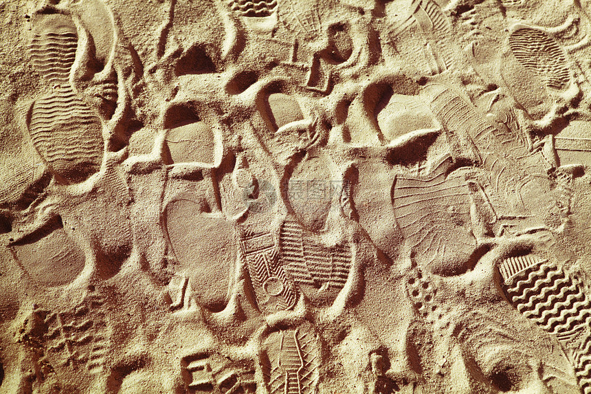 鞋印踪迹砂砾痕迹邮票海岸线海滨封印小路烙印脚步图片