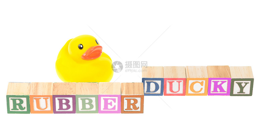 拼写橡胶鸭和橡皮鸭的婴儿区木头积木教育玩具红色白色意义粉色童年橙子图片