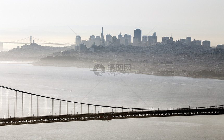 圣弗朗西斯科天线市中心城市天际地标海岸旅游场景图片