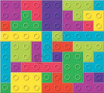 多彩块多彩塑料块的矢量模式红色立方体童年黄色建筑插图孩子构造闲暇玩具插画