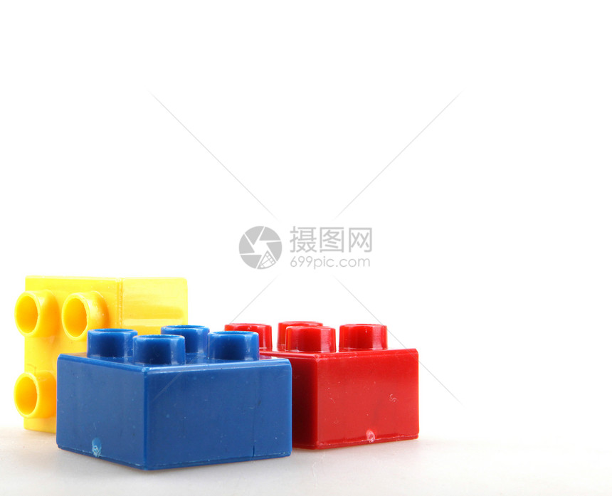 建筑砖块学习蓝色幼儿园积木乐趣玩具童年白色构造红色图片