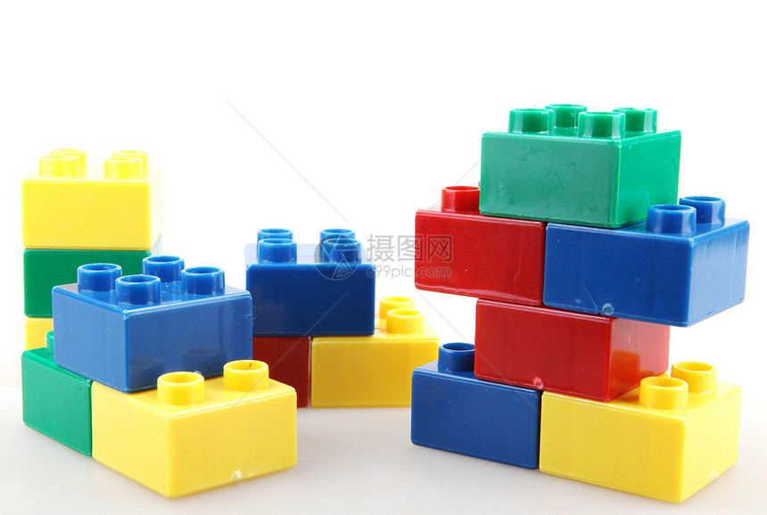 建筑砖块风格白色插图玩具塑料构造教育绿色黄色立方体图片