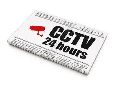 安全新闻概念 24小时闭路电视和Cctv Cam高清图片