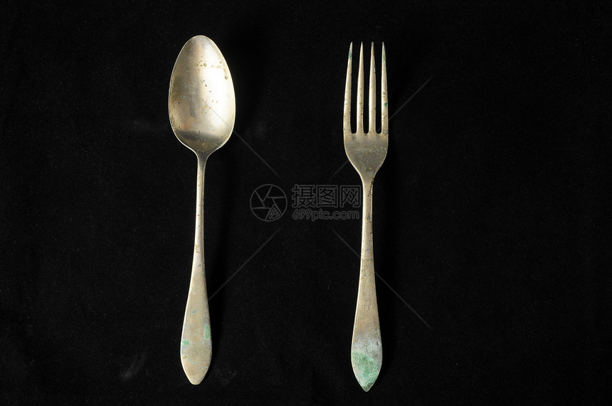 银银板件午餐古董餐具白色收藏勺子服务厨房银色餐厅图片