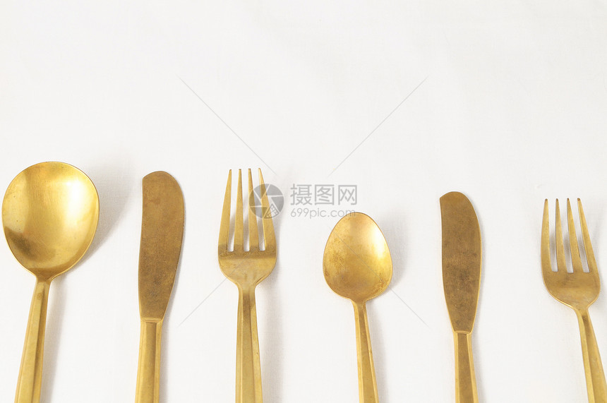 银银板件勺子午餐古董金属白色用具服务银器餐厅餐具图片