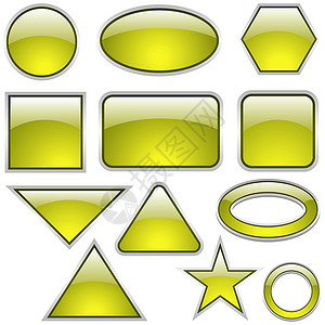 星推官黄色玻璃形状长方形椭圆形戒指斜角星星电脑互联网正方形插图网页设计图片