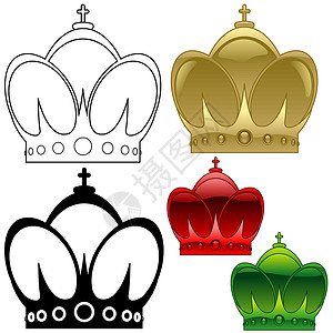 闪亮的剪贴画皇家王冠玻璃贵族历史性插图纹章反射玻璃状徽章宝石历史插画