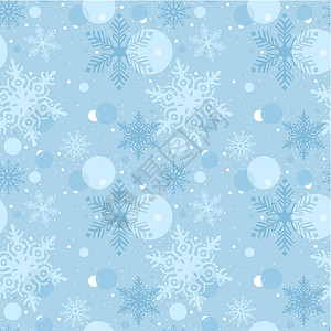 无缝圣诞图案雪花插图薄片墙纸蓝色背景图片
