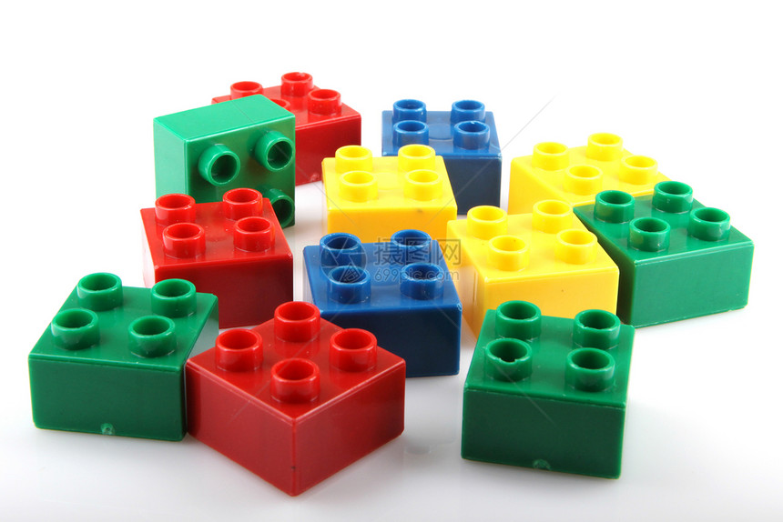 建筑砖块建筑物幼儿园游戏构造塑料蓝色立方体团体孩子积木图片