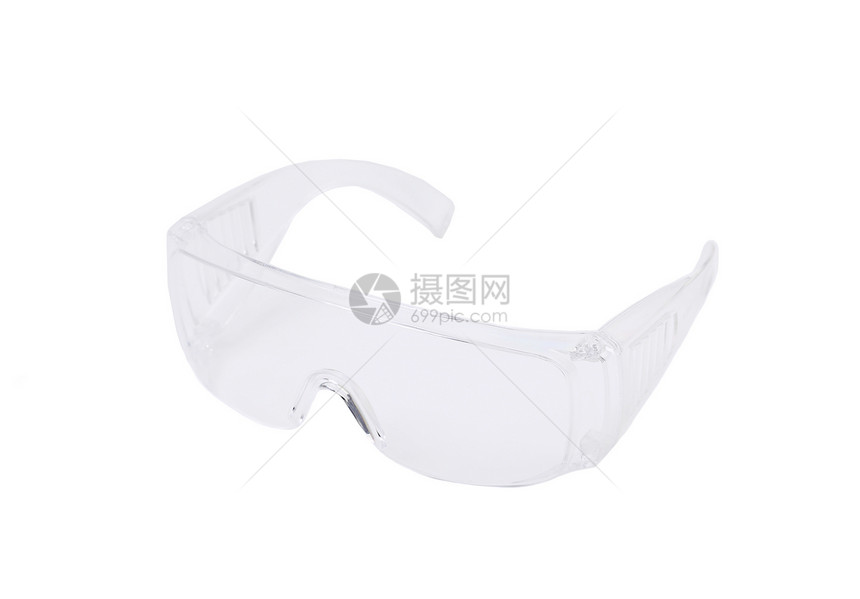 清晰的保护眼镜技术员劳动者护目镜警卫带子剪裁齿轮劳动工程师塑料图片