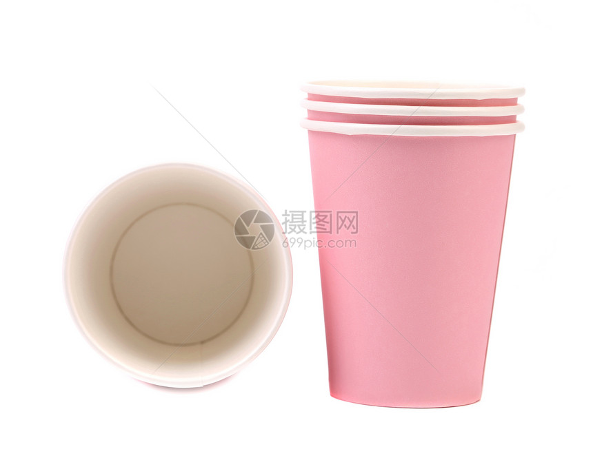 两个粉红纸咖啡杯图片