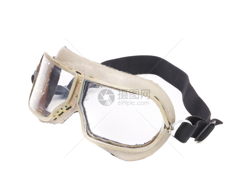 白色保护眼镜的侧面视图护目镜危险齿轮玻璃带子警告眼睛职场警卫技术员图片