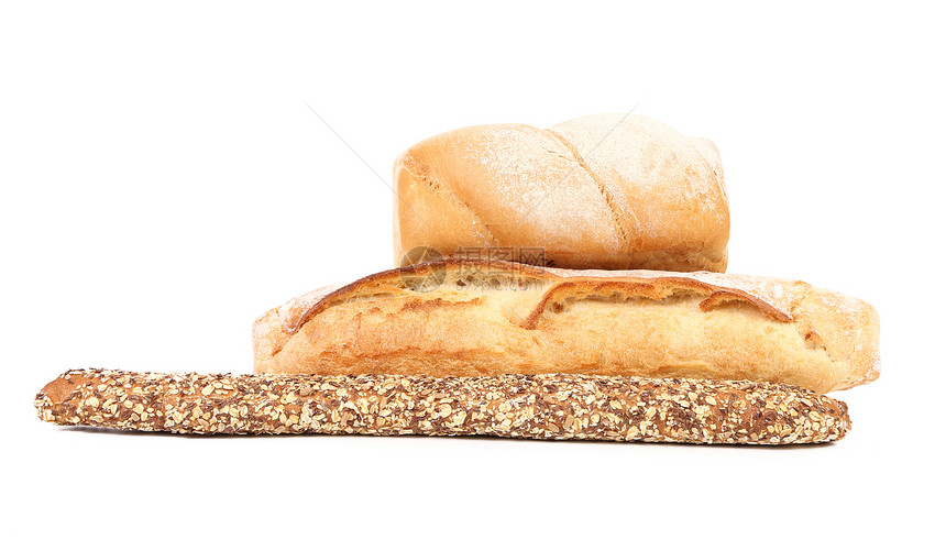 多种谷物褐色和白面包包子食欲耳朵食物杂粮玉米碳水美食早餐糕点图片