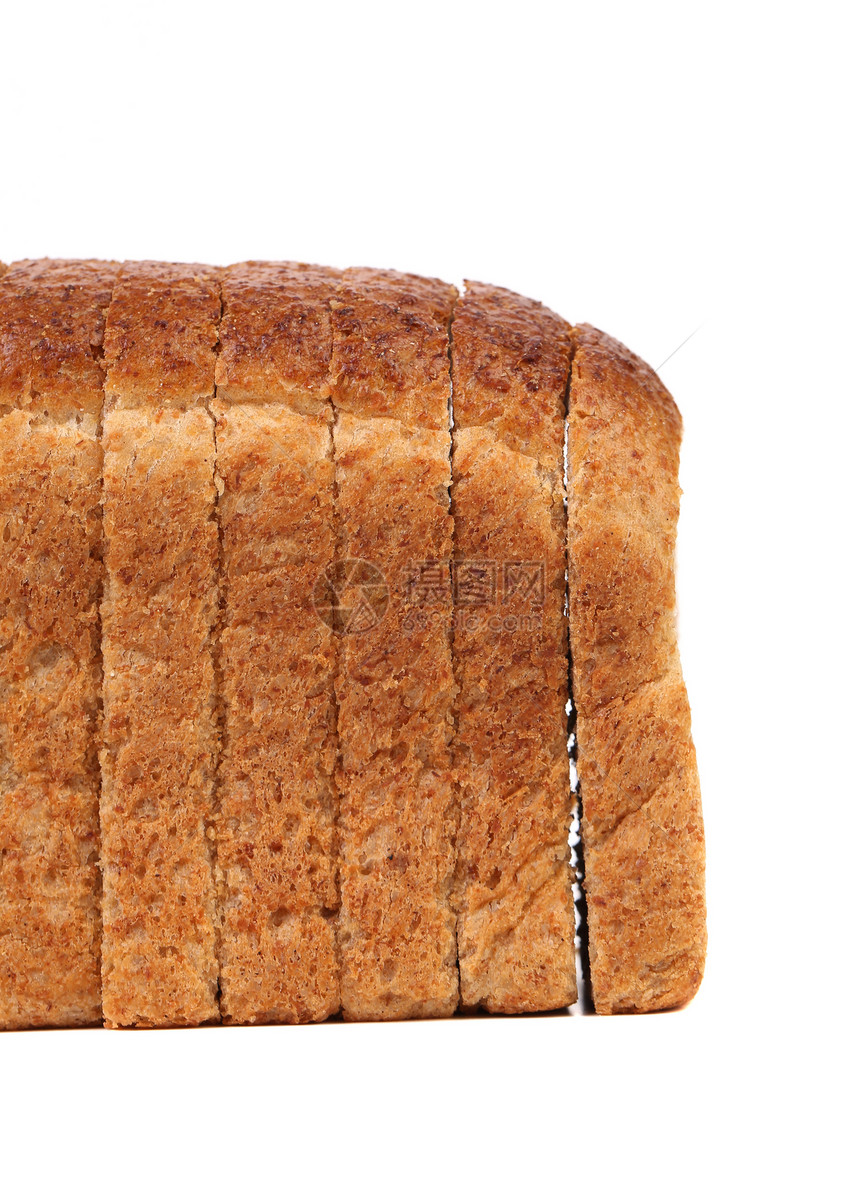 孤立的Rye面包棕色小吃早餐水平营养脆皮面粉饮食黑色食物图片