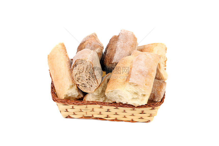 篮子里的烤面包亚麻厨房包子种子食物粮食早餐小麦杂货店大麦图片