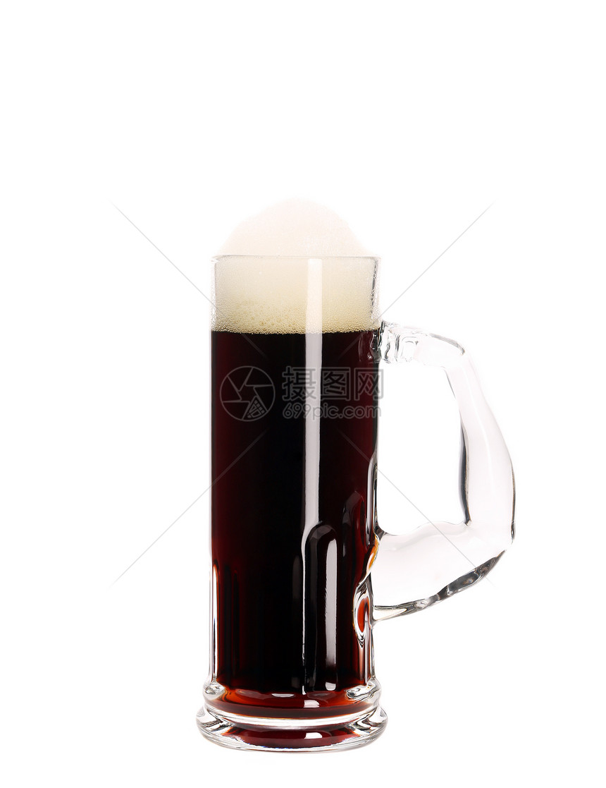 棕色啤酒的窄杯子图片