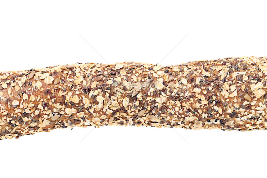 有燕麦片和芝麻籽的面包烹饪美食麦芽小麦耳朵核心紧缩种子谷物香菜图片