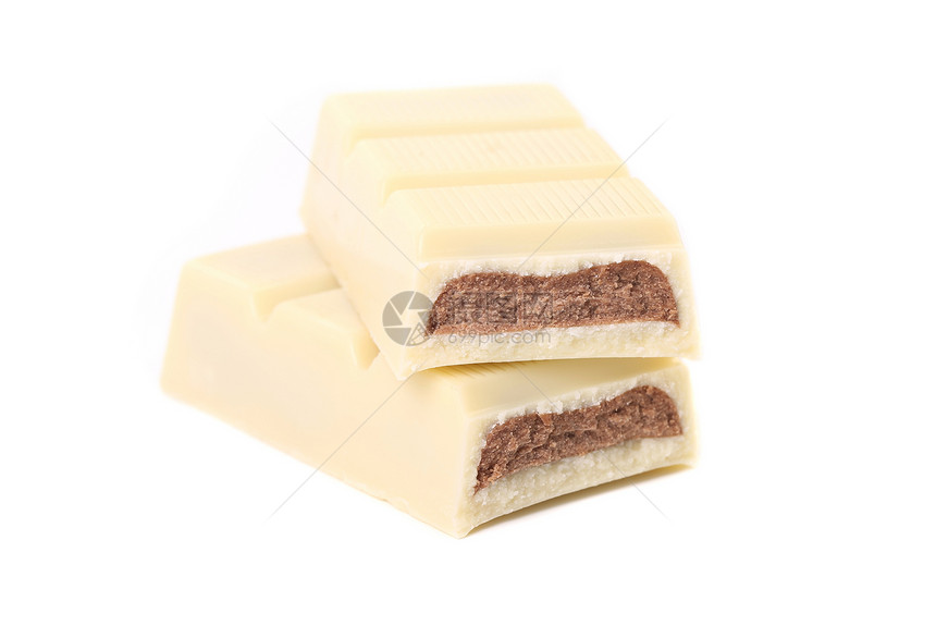 巧克力条和填充糖果商烹饪白色巧克力美食休息甜点糖果牛奶小吃图片
