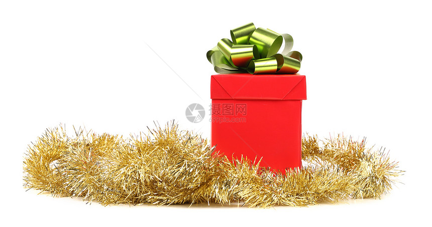 红礼盒和绿弓图片