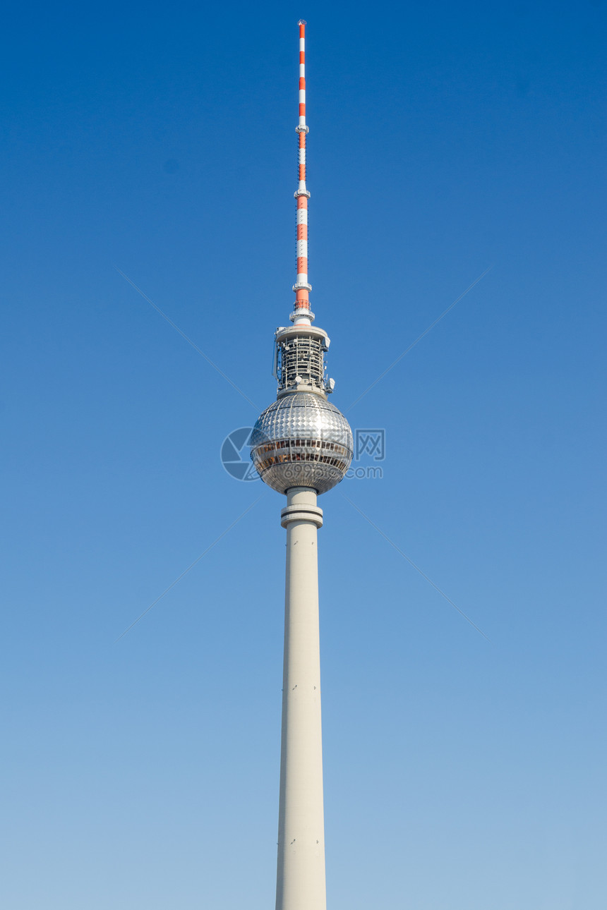 柏林电视塔城市旋转平台地面蓝色建筑高度电视收音机频道图片