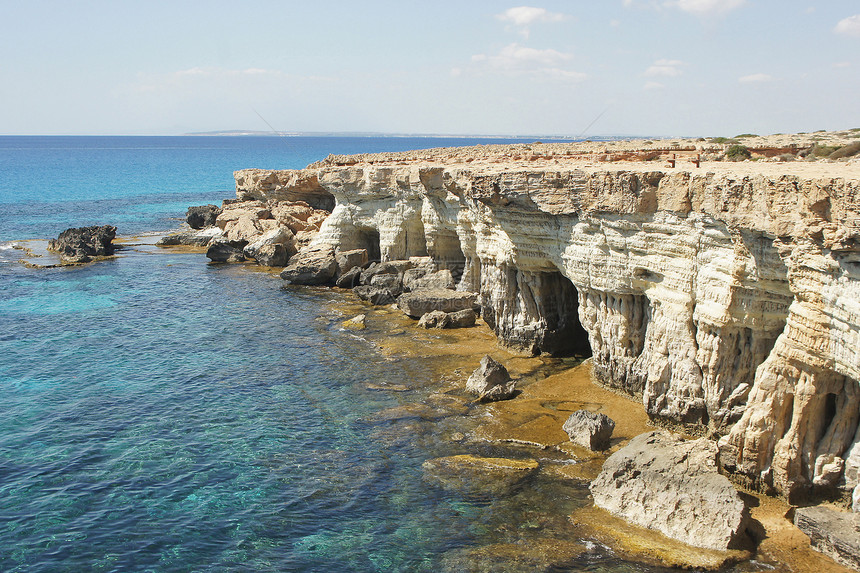 海洞穴 格雷科角 阿亚纳帕 塞浦路斯 欧洲旅游风景旅行悬崖景点全景岩石海岸洞穴海洞图片