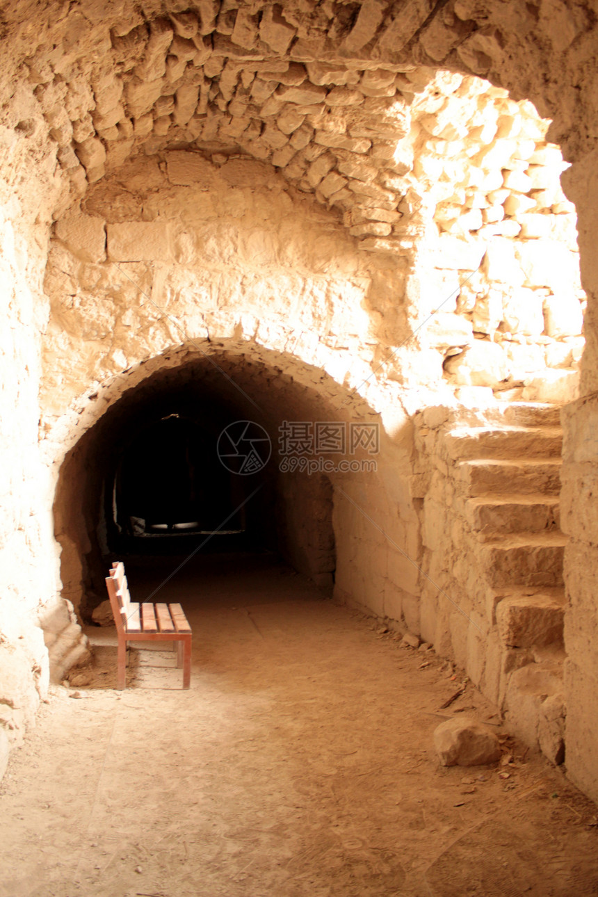 AlKerak卡拉克十字军城堡旅行石头岩石堡垒历史性地标建筑楼梯时间城市图片